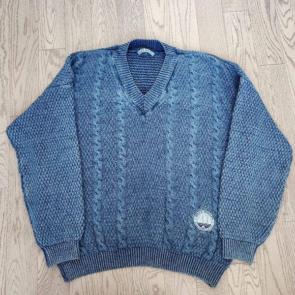 Blue Willi's Other - Blue Willi's Men's Denim V-Neck Sweater